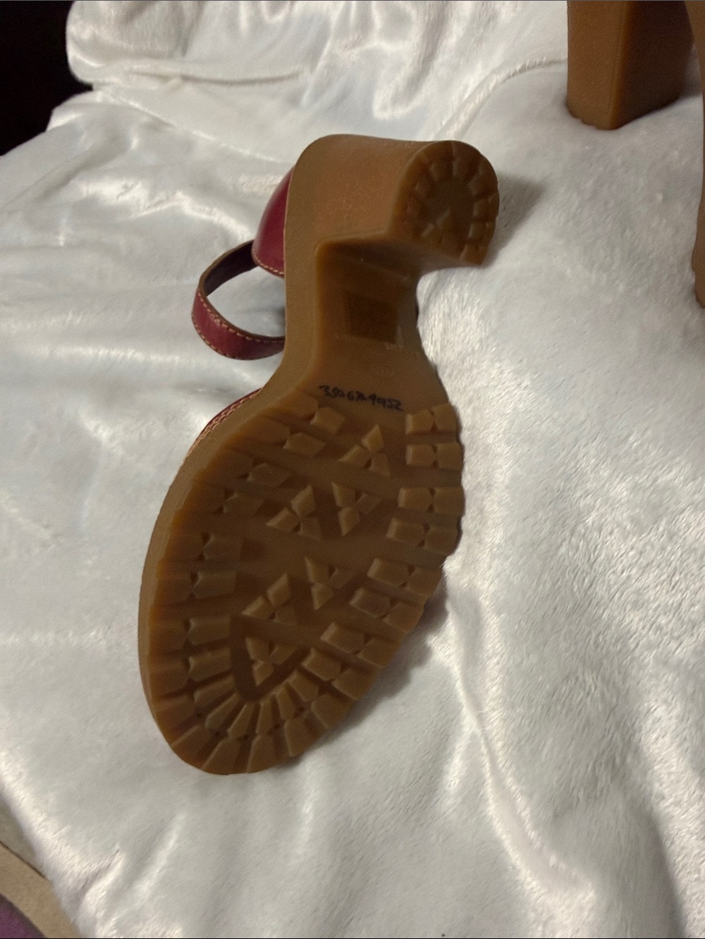 Marc By Marc Jacobs Burgundy Platform Chunky Heel Sandals - Picture 4 of 14
